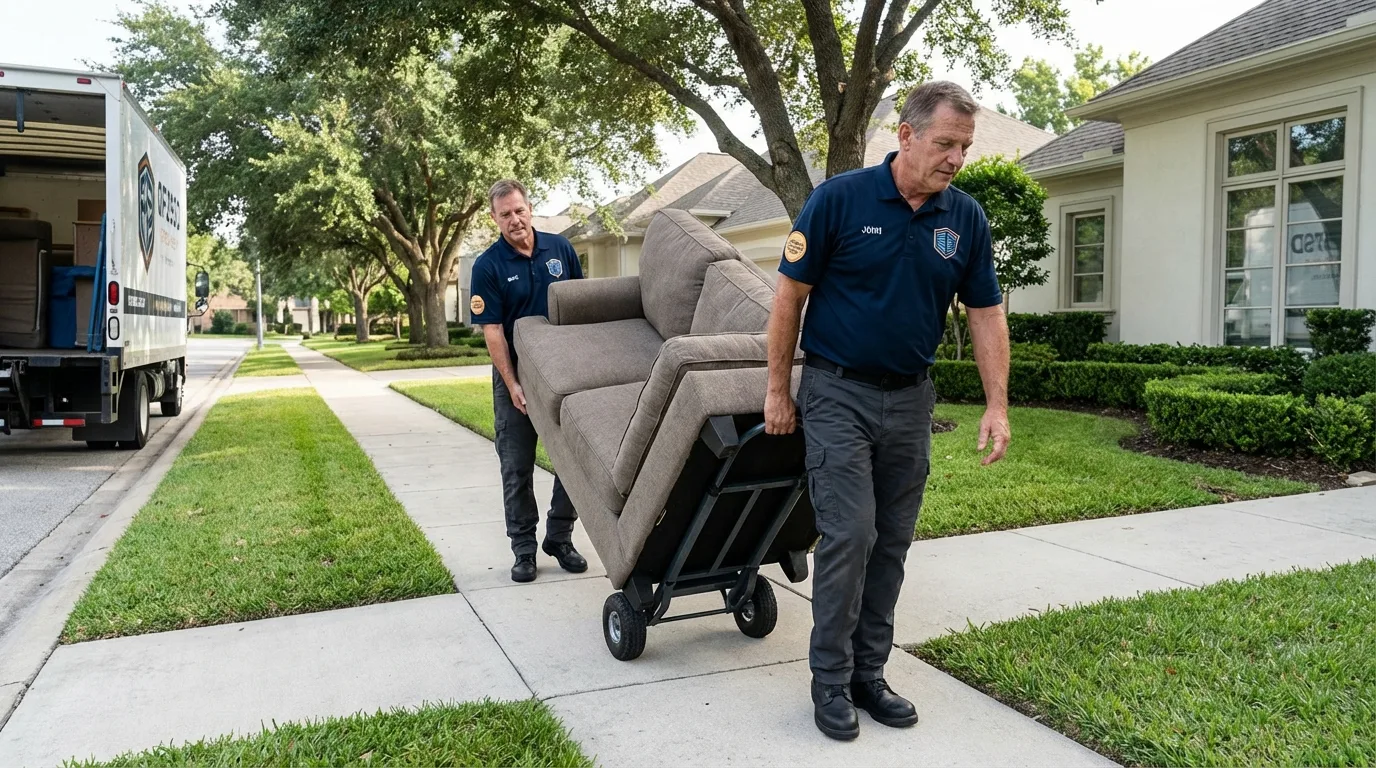 Local residential moving crew loading furniture in Sutherlin, OR